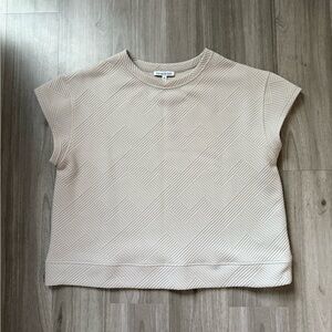 Seen and Be Seen Cream Cap Sleeve Boxy Sweatshirt
